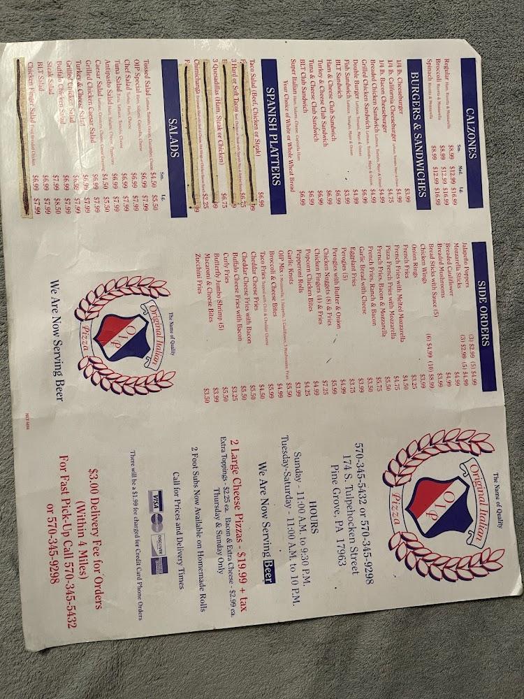 Original Italian Pizza Menu image 3